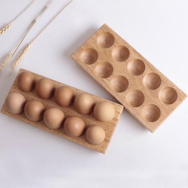 

dishes & plates solid acacia wood rubber egg tray wooden storage box placement shatter-proof