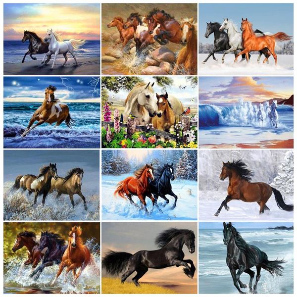 

diamond painting 5d horse animal rhinestone picture cross stitch kit full square/round diy mosaic art embroidery gift