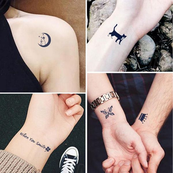 

temporary tattoos juice tattoo sticker moon cat star snow semi-permanent tatto waterproof art tatoo stickers style 7-15 days