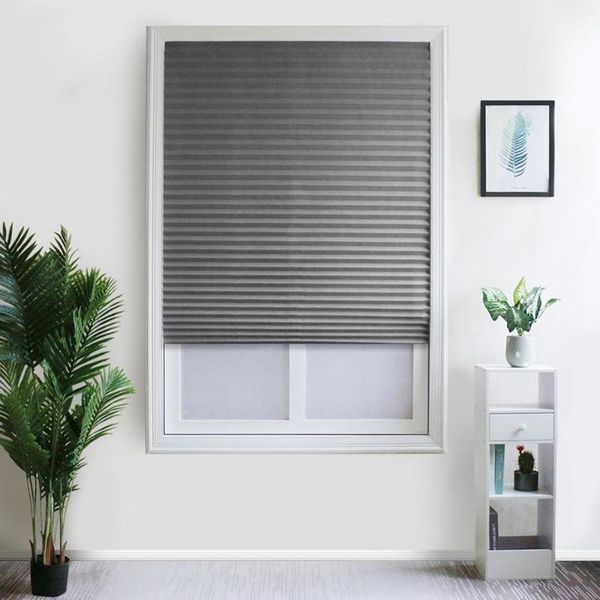

self-adhesive pleated blinds curtains half blackout windows for bathroom balcony shades home window