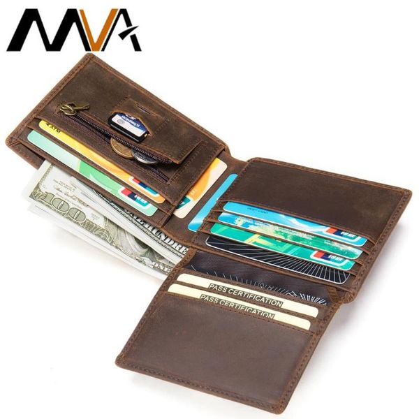 

wallets mva 100% genuine leather men wallet small mini card holder male walet pocket retro purse coin for 7445, Red;black