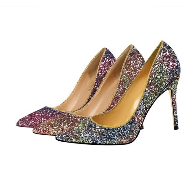 

dress shoes modis women pumps strappy thin high heels pointed toe bling bridal wedding glitter luxury slip on, Black