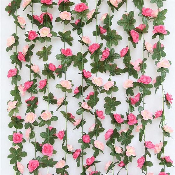 

decorative flowers & wreaths artificial rose flower vines with 45 heads simulation plant vine wedding pography props for shop windows restau