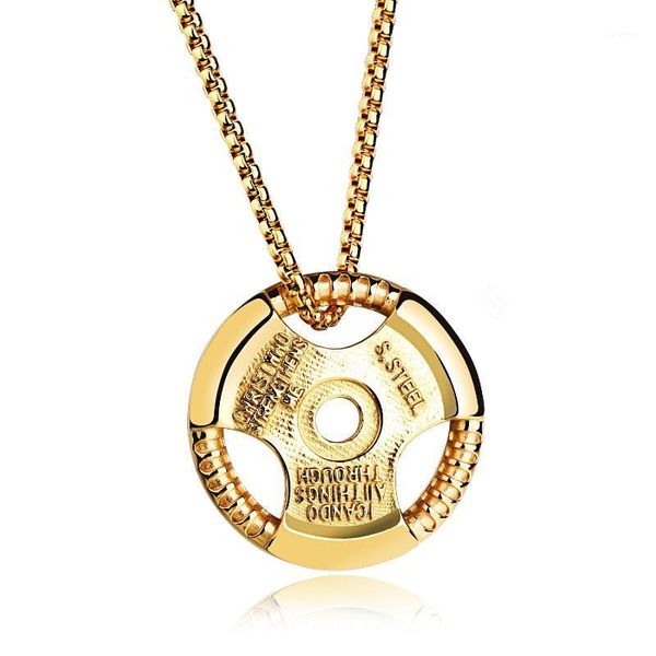 

pendant necklaces fashion jewelry car steering wheel creative force fitness stainless steel necklace for boyfriend1, Silver