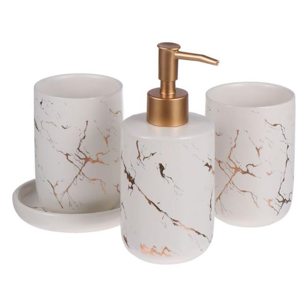 

bath accessory set 4pcs marble pattern bathroom ceramic counteraccessories