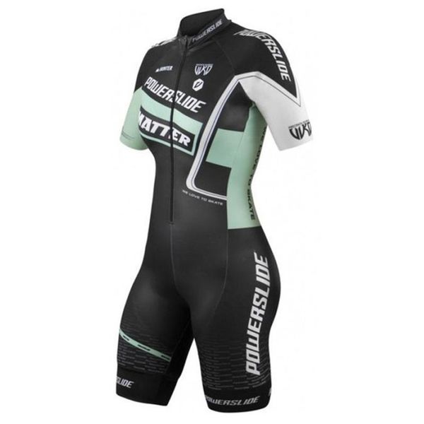 

powerslide 2021 summer triathlon women's tights racing skating swimming mountain bike quick-drying sportswear jumpsuit sets, Black;blue