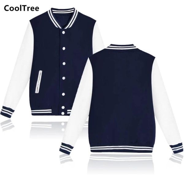 

men's jackets cooltree men women baseball jacket spring autumn single-breasted stitching color coats slim fit stand-up collar outerwe, Black;brown