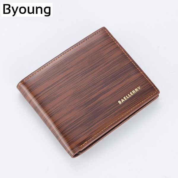 

wallets byoung 2021 wallet men leather short fashion pu male clutch casual man purse card holder standard holders, Red;black