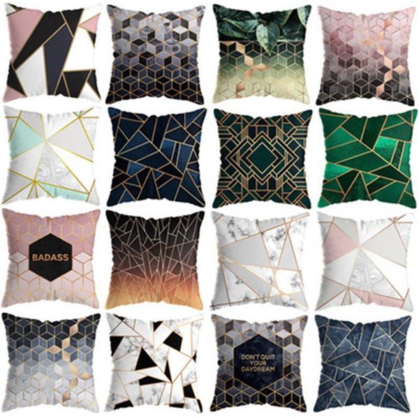 

pillow 45x45 nordic car sofa cushion cover geometric abstract short plush case without core
