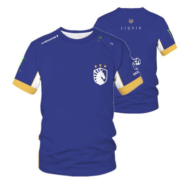 Het nieuwste DOTA-gamingspel T-shirt CSGO-LCS gamingteam heren- en dames-T-shirts Vloeibare uniformen Fans aangepaste ID-t-shirts