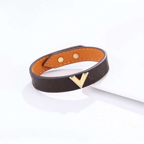 

steel letter bangles flower bracelet leather designer bracelets chain pu electroplating 18k for woman couples, Black