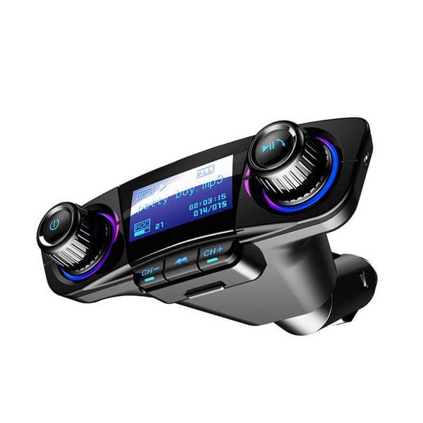 Wireless Handsfree carro FM Transmissor Kit MP3 Player Duplo Charger USB AUX Carro Bluetooth-Compatível Auto Áudio Tela LED
