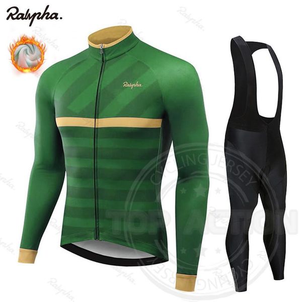 

racing sets raphaful winter thermal fleece cycling jersey set bike bib pants suit mountian clothing ropa ciclismo, Black;blue