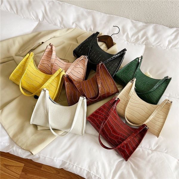 

popular simple shoulder ladies small bag new handbags crocodile pattern underarm fashion 2021 fkmjd