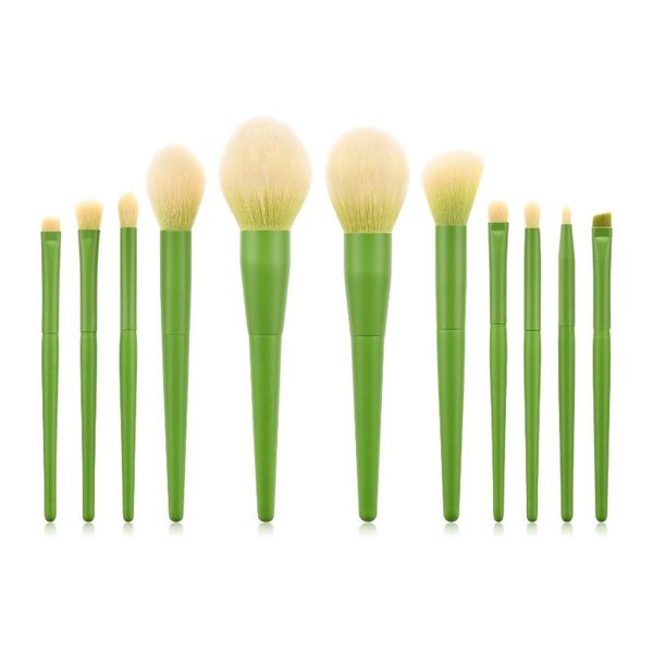 

makeup brushes set 11pcs candy color / red yellow green professional make up brush nylon hair foundation powder blushes