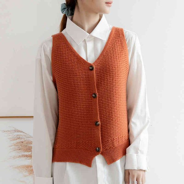 

coats coats 2021 women 100% cashmere o-neck cardigans vest sleeveless sweater autumn winter for female soft outwear, Tan;black