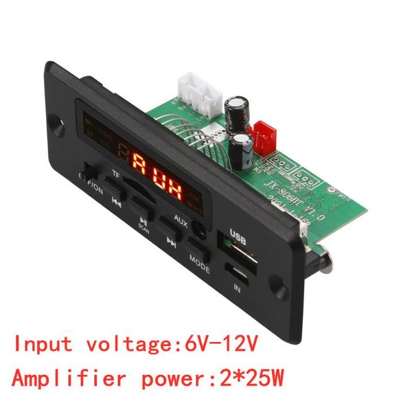 

& mp4 players 2*25w bluetooth 5.0 mp3 player decoder board 12v car fm radio module support tf usb aux handscall record