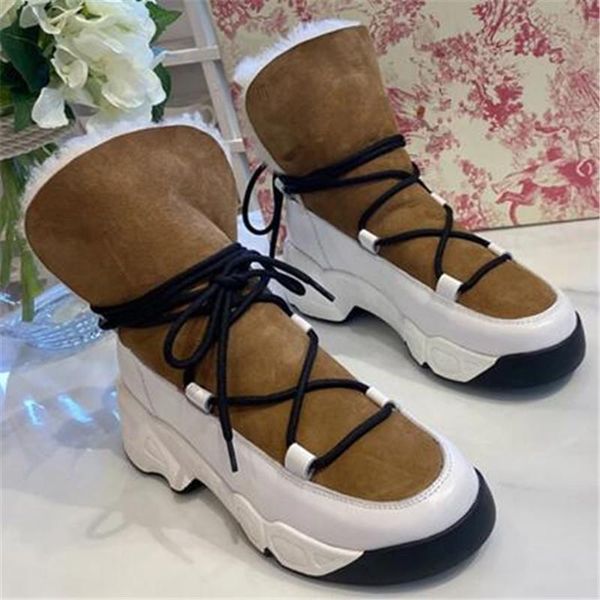 

fur women boots short mujer chunky female shoes casual zapatos, Black