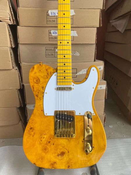 

ele electric guitar burl maple basswood body maple fingerboard golden hardware guitarar