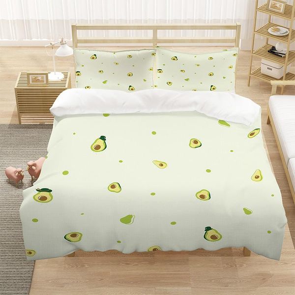 

bedding sets simple cartoon avocado 3d luxury set lovely duvet cover home textile king  double full single size dropship