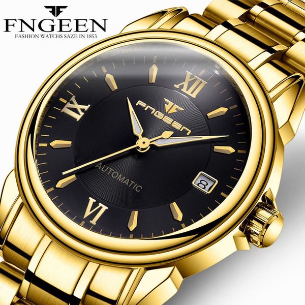 

wristwatches mechanical gold watches men 2021 luxury men's watch steel waterproof calendar wristwatch automatic, Slivery;brown