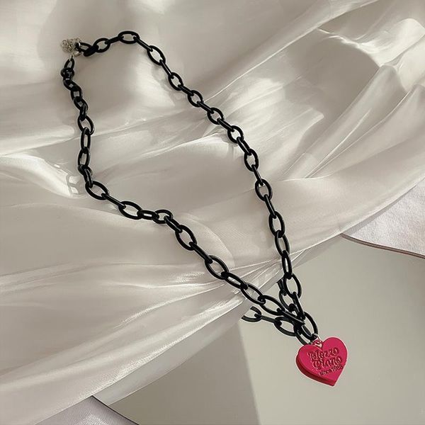 

women love pendant heart necklace sweet letter hip-hop personality design fashion alloy necklaces, Silver