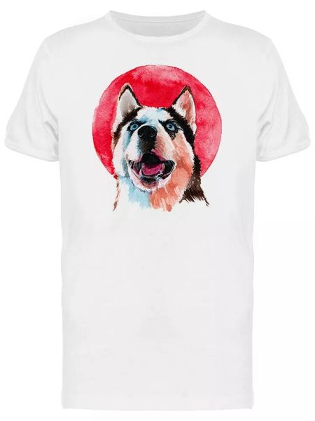 

grunge watercolor husky dog tee men's -image by shutterstock, White;black