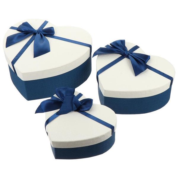 

3pcs heart shaped present boxes bow-knot gift case fashionable box wrap