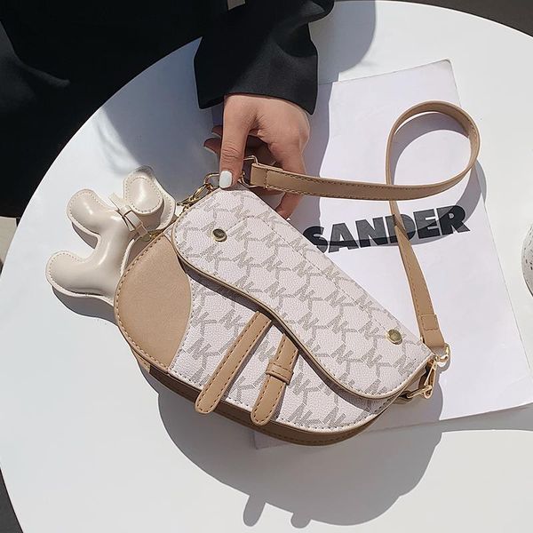 

women's bag casual saddle pu letter solid color diagonal fashion easy matching lady handbags evening bags