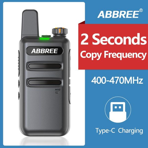 

walkie talkie abbree ar-f19 automatic wireless copy frequency station 400-470mhz usb charging two way radio