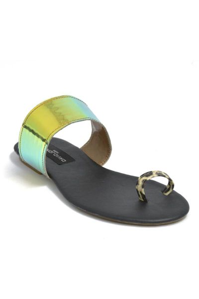

sandals women's thong hologram bronze, Black