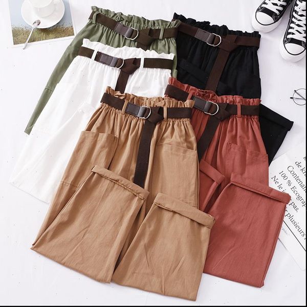 

womens capris spring summer casual women ankle pant female slim harem with pocket chic trousers drop, Black;white