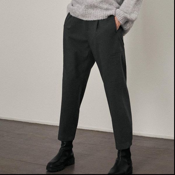 

fashion cotton casual womens pants suit trousers side pockets buttons office lady pantalon 6d13, Black;white