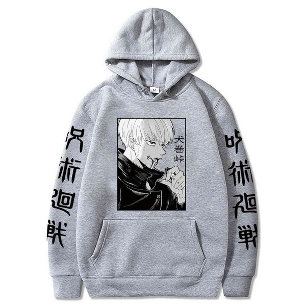 

jujutsu kaisen toge inumaki anime print harajuku streetswear long sleeve korean couple hoodies y0319, Black