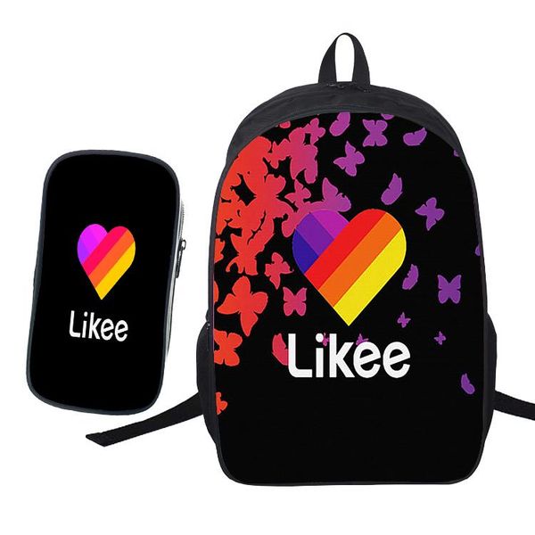 

backpack arrival likee 2pcs/set backpacks school bags for teenagers video app girls women lapbag pencil case