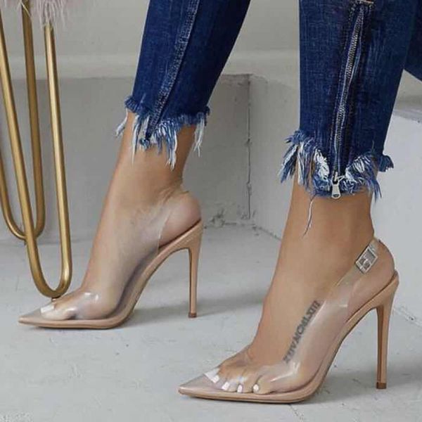 

sandal transparent nightclub code sharp women's sandals, Black