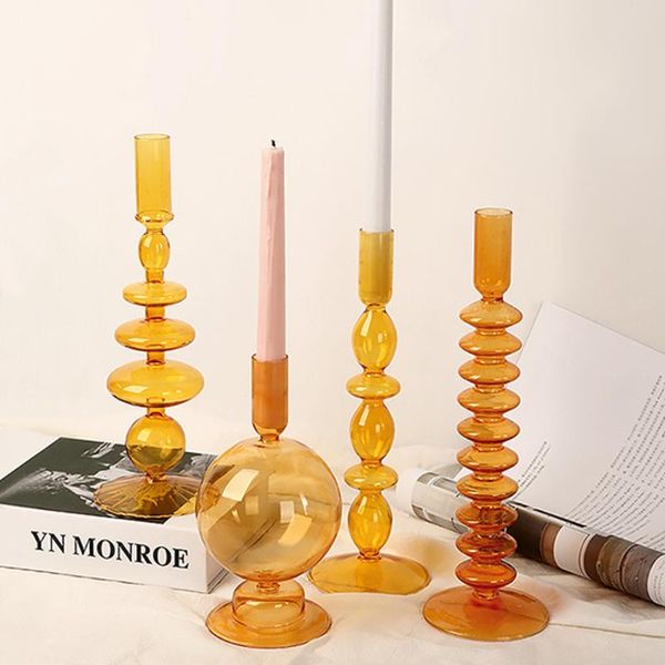 

candle holders nordic glass romantic dinner home decoration candlestick for birthday wending holder wax portavelas decor