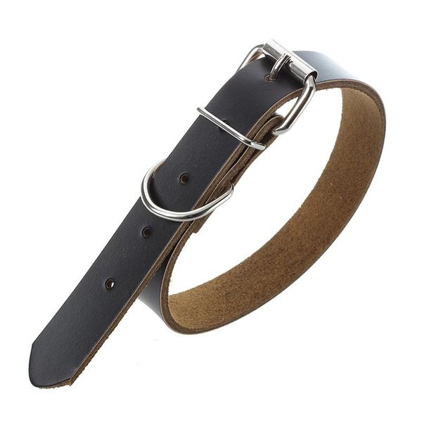 

dog collars & leashes adjustable black leather collar for - size l