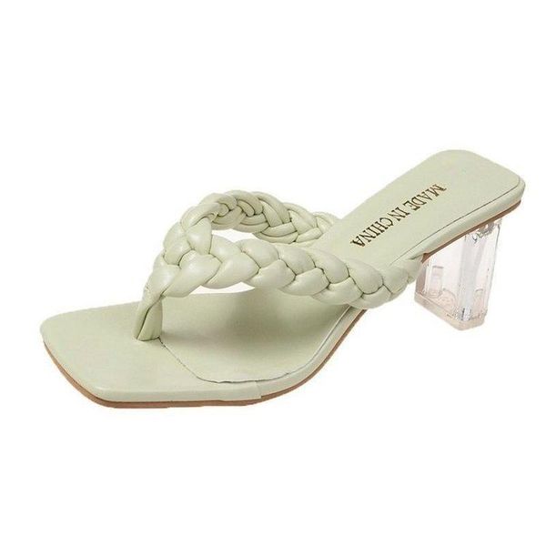 

slippers summer casual women's fashion simple and versatile flip-flops elegant sweet with heel outdoor 2021, Black