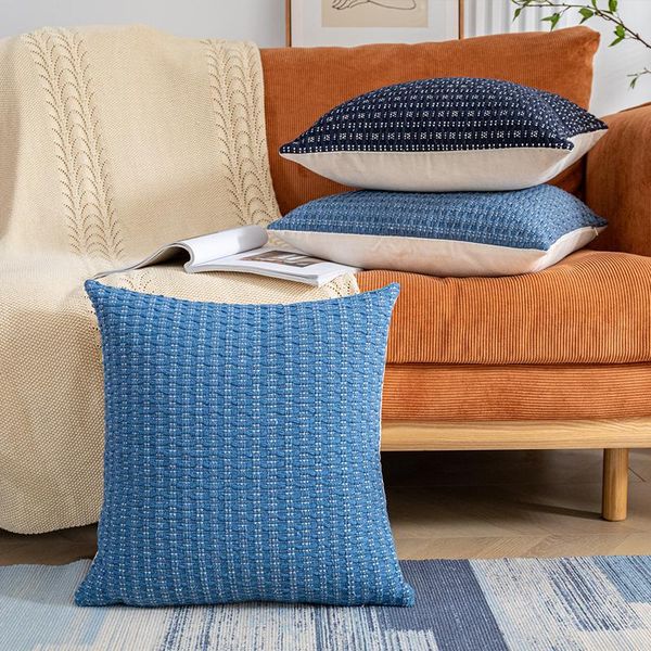 

cushion/decorative pillow blue black woven cushion cover 45x45cm/30x50cm for home decoration living room bedroom chair