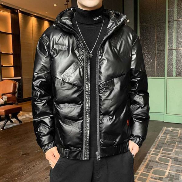 

& parkas men's winter down men solid casual turn-down collar warm waterproof jackets coat black soft shell fashion jacket men1 go2y