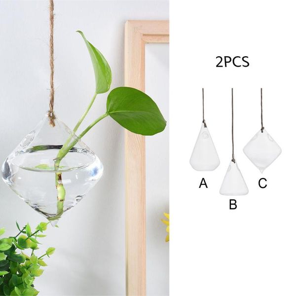 

vases clear hanging glass flower planter pots wall fish tank aquarium container home decoration #lr2
