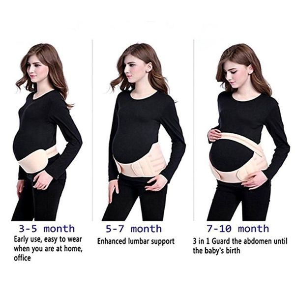 

women's shapers 3 in 1 pregnant woman waist supporter relieve protector adjustable maternity belt durable pregnancy abdominalsupport st, Black;white