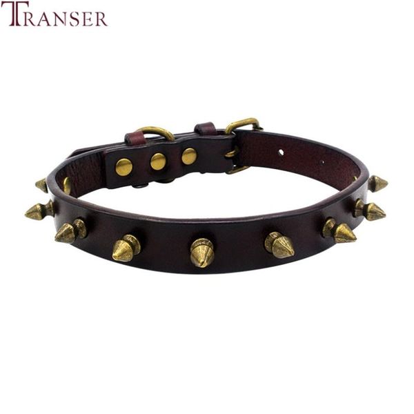 

dog collars & leashes transer small pet collar vintage punk rivet leather for little medium dogs cat neck strap 9nov