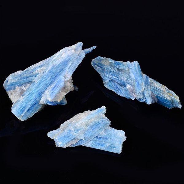 

decorative objects & figurines natural kyanite quartz polished thin slice shape blue color crystals tumbled gravel cyanite gemstone for heal