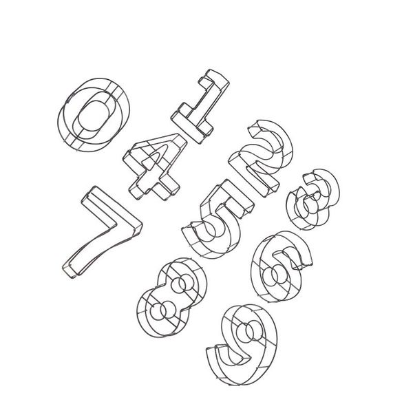 

hooks & rails 10pcs numbers adornments stereoscopic decoration diy iron props