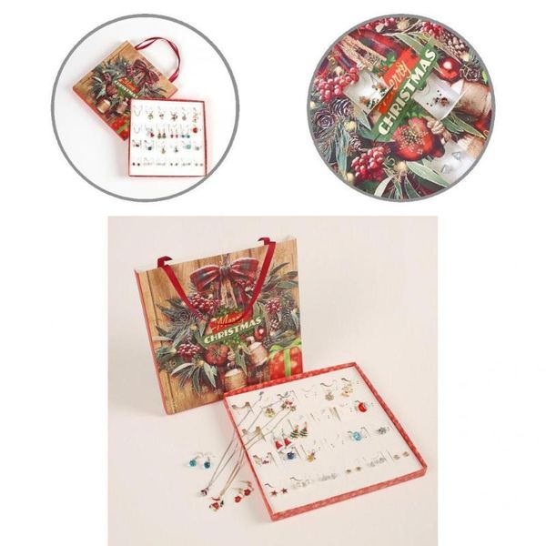 

earrings & necklace decoration girls santa claus pendant ear studs for cosplay, Silver