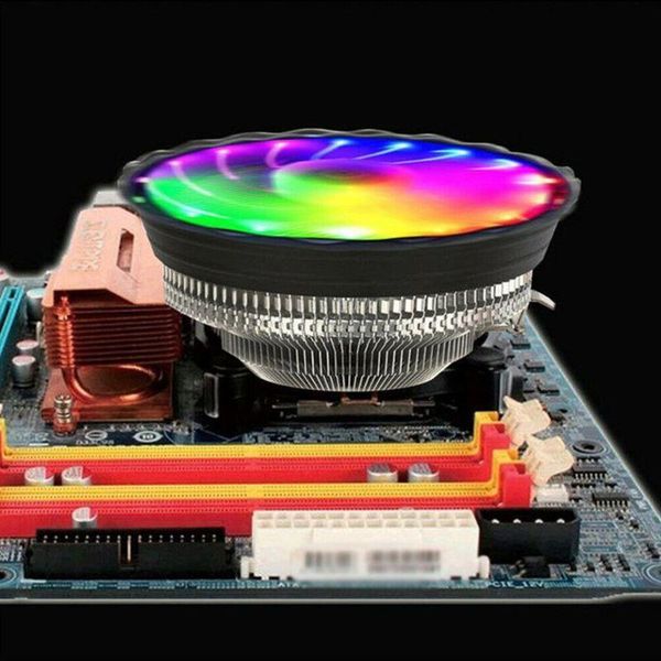 

lapcooling pads rgb led colorful light heatsink fan silent cpu cooler for lga 775/1155/1156 am2/am3 computer