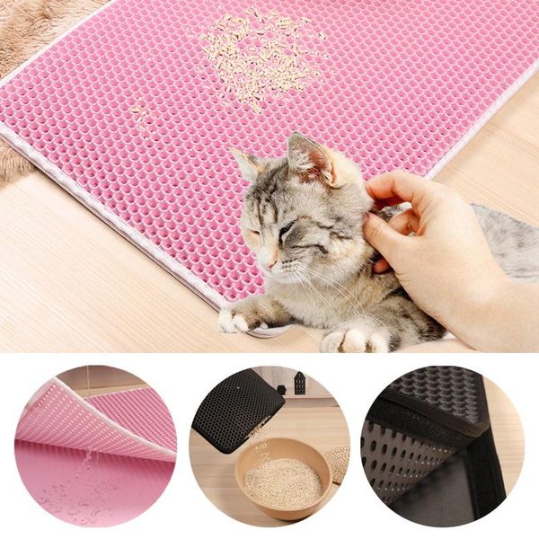 

cat beds & furniture mats 5 non-slip colors foldable litter mat pet carpet sand toilet cats waterproof for pets trapper