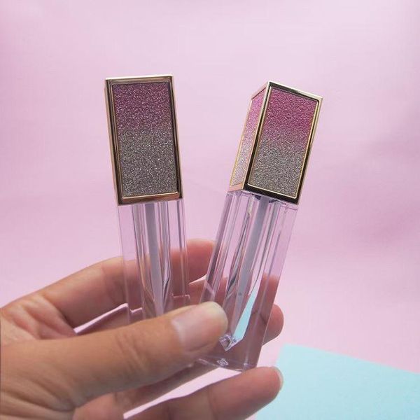 

storage bottles & jars 4.5ml square glitter lip gloss tube with ser clear empty glaze oil applicators cosmetic concealer doe foot wand